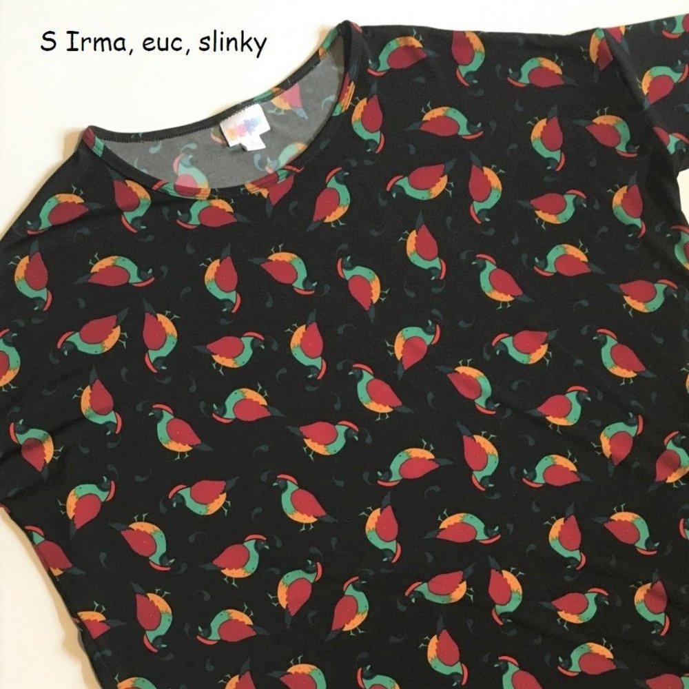 S Lularoe Irma oversized tunic, quails, slinky